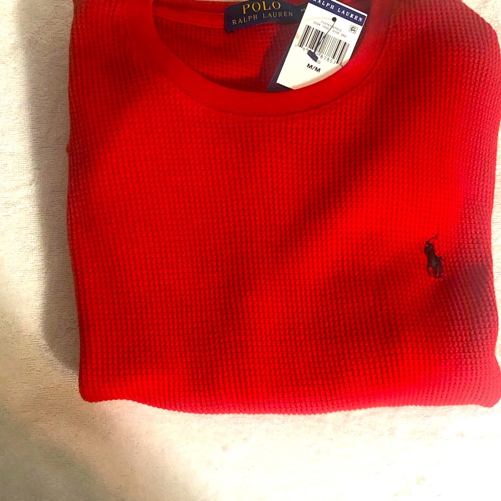 Red Ralph Lauren polo thermal waffle